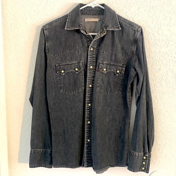 Levi’s Button Down Grey Denim size Men’s Small - Picture 2 of 4